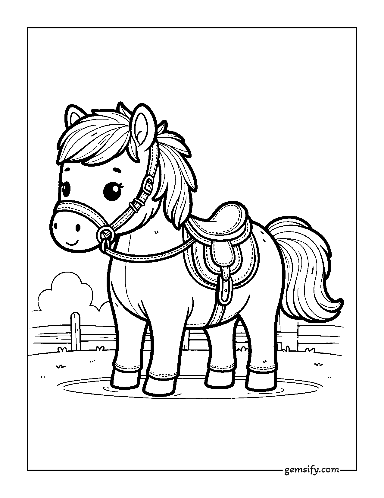 34 Cute Horse Coloring Pages Free PDF Printables